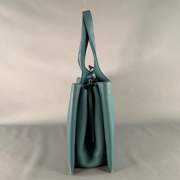 CELINE Blue Pebble Grain Leather Medium Trifold Tote Handbag - Picture 3 of 13